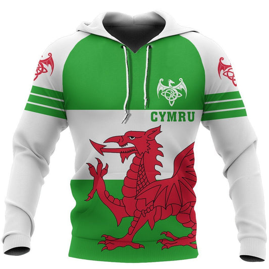 Wales Flag Hoodie Triple Style PL-Apparel-PL8386-Hoodie-S-Vibe Cosy™