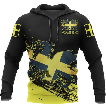 Wales - Welsh Saint David Special Hoodie PL-Apparel-PL8386-Hoodie-S-Vibe Cosy™