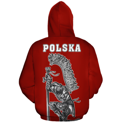 Poland In Me All Over Hoodie Red NVD1238 !-Apparel-Dung Van-Hoodie-S-Vibe Cosy™