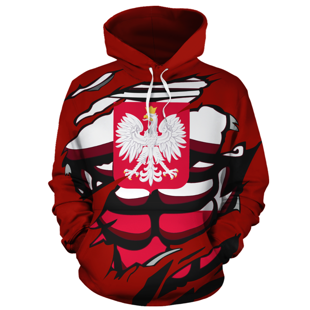 Poland In Me All Over Hoodie Red NVD1238 !-Apparel-Dung Van-Hoodie-S-Vibe Cosy™