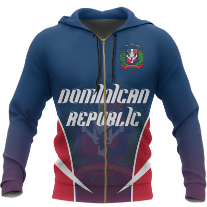 Dominican Republic Active Special Zip Hoodie NVD1296-Apparel-Dung Van-Zipped Hoodie-S-Vibe Cosy™