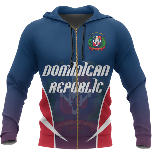Dominican Republic Active Special Zip Hoodie NVD1296-Apparel-Dung Van-Zipped Hoodie-S-Vibe Cosy™