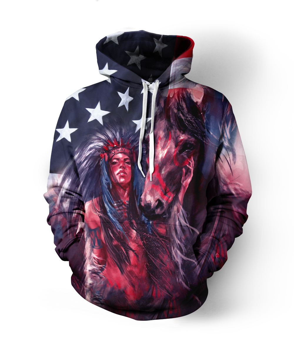 NATIVE AMERICAN PATRIOT HOODIE NVD1299-Apparel-Dung Van-Hoodie-S-Vibe Cosy™