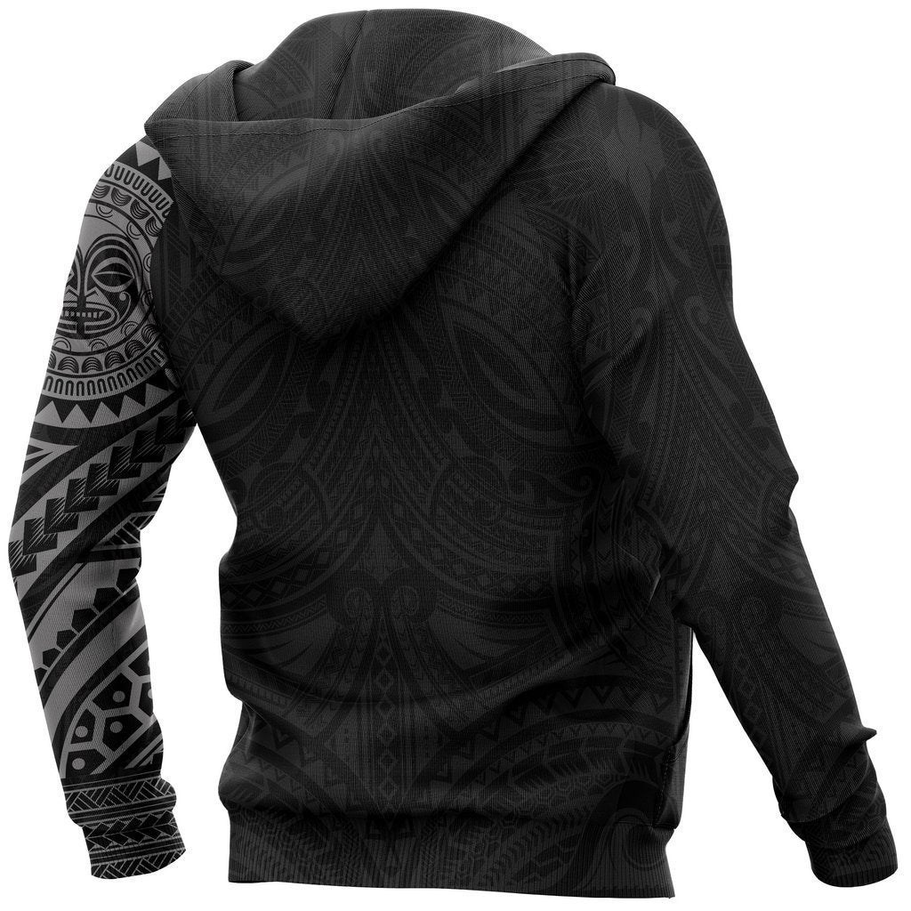 Polynesian Tiki Face™ Tattoo Style Hoodie Gray NVD1342P-Apparel-MP-Hoodie-S-Vibe Cosy™