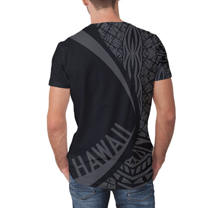 Hawaii Polynesian T-shirt - Circle Style Gray - AH - J1-NEW ALL OVER PRINT T-SHIRTS-e-joyer-XS-Men-White-Vibe Cosy™