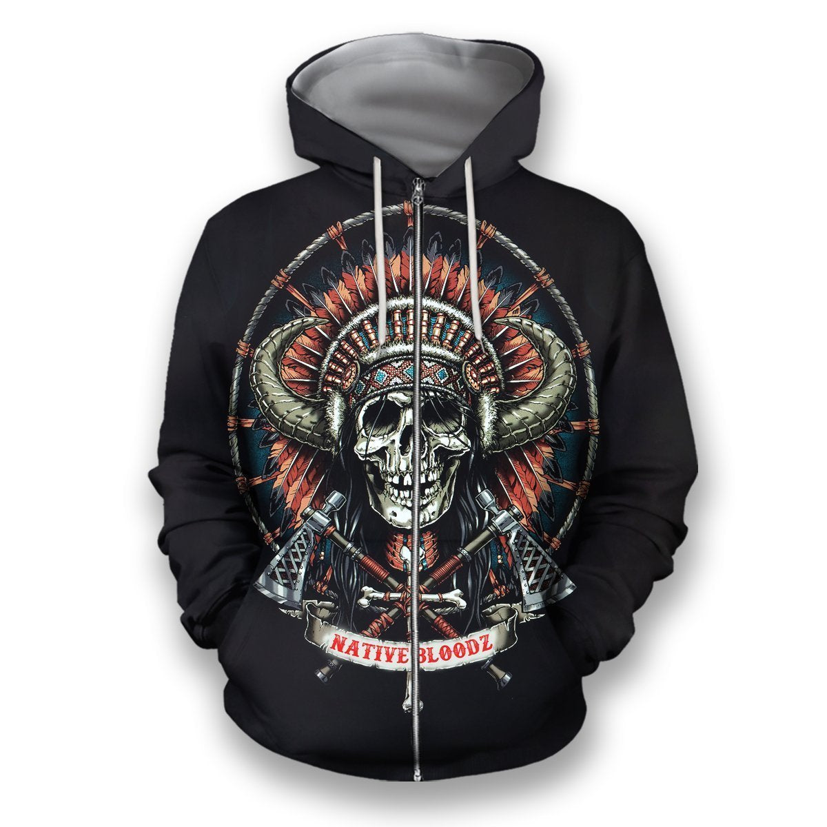 All Over Printed Native Blood Shirts-Apparel-HbArts-Zip-Hoodie-S-Vibe Cosy™