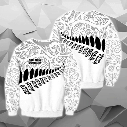 New Zealand Aotearoa Pullover Hoodie White Ver HC1003-Apparel-Huyencass-Sweat Shirt-S-Vibe Cosy™
