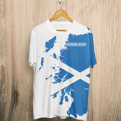 Scotland New All Over Print T-shirt - Thistle Flowers Map Style - BN01-Apparel-HD09-T-Shirt-S-Vibe Cosy™