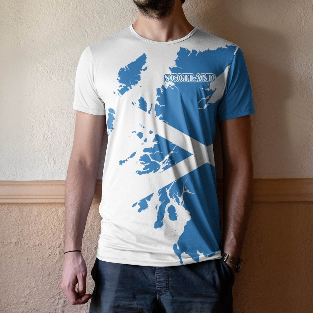 Scotland New All Over Print T-shirt - Thistle Flowers Map Style - BN01-Apparel-HD09-T-Shirt-S-Vibe Cosy™