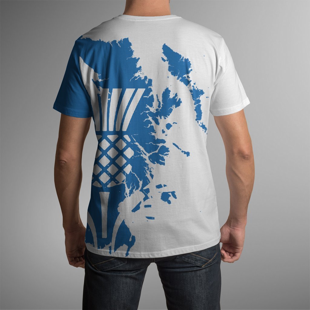 Scotland New All Over Print T-shirt - Thistle Flowers Map Style - BN01-Apparel-HD09-T-Shirt-S-Vibe Cosy™