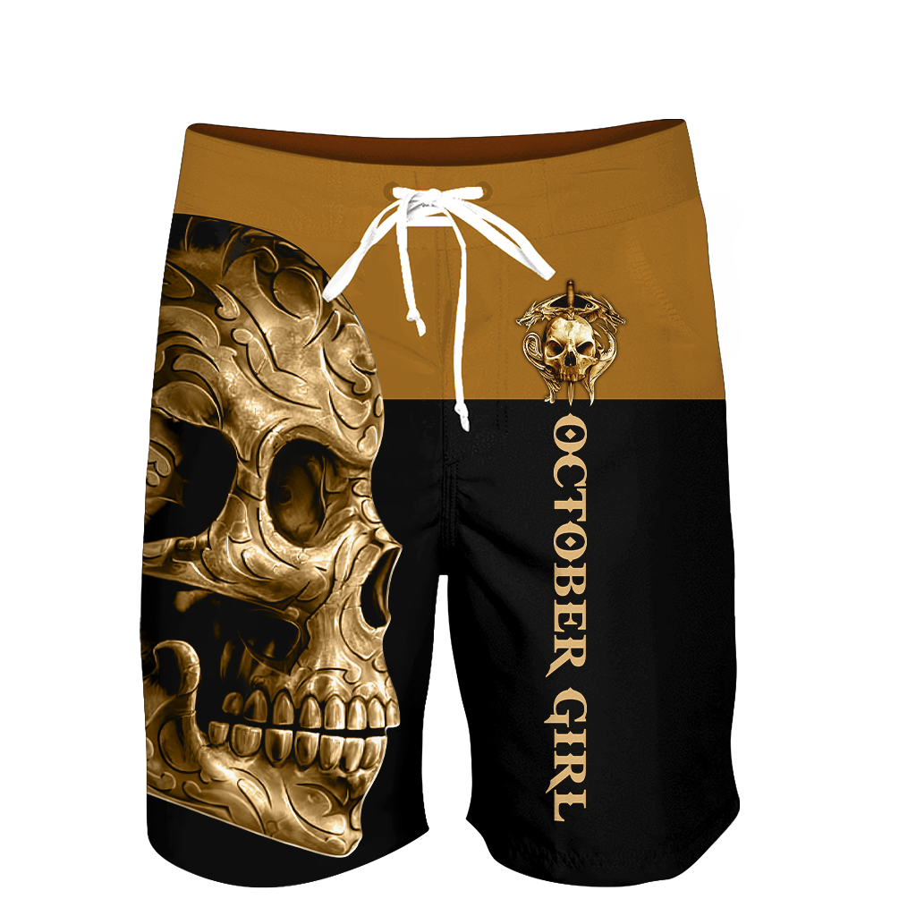 October Girl Skull 3D All Over Printed Shirts For Men and Women MH28062101