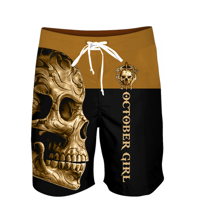 October Girl Skull 3D All Over Printed Shirts For Men and Women MH28062101