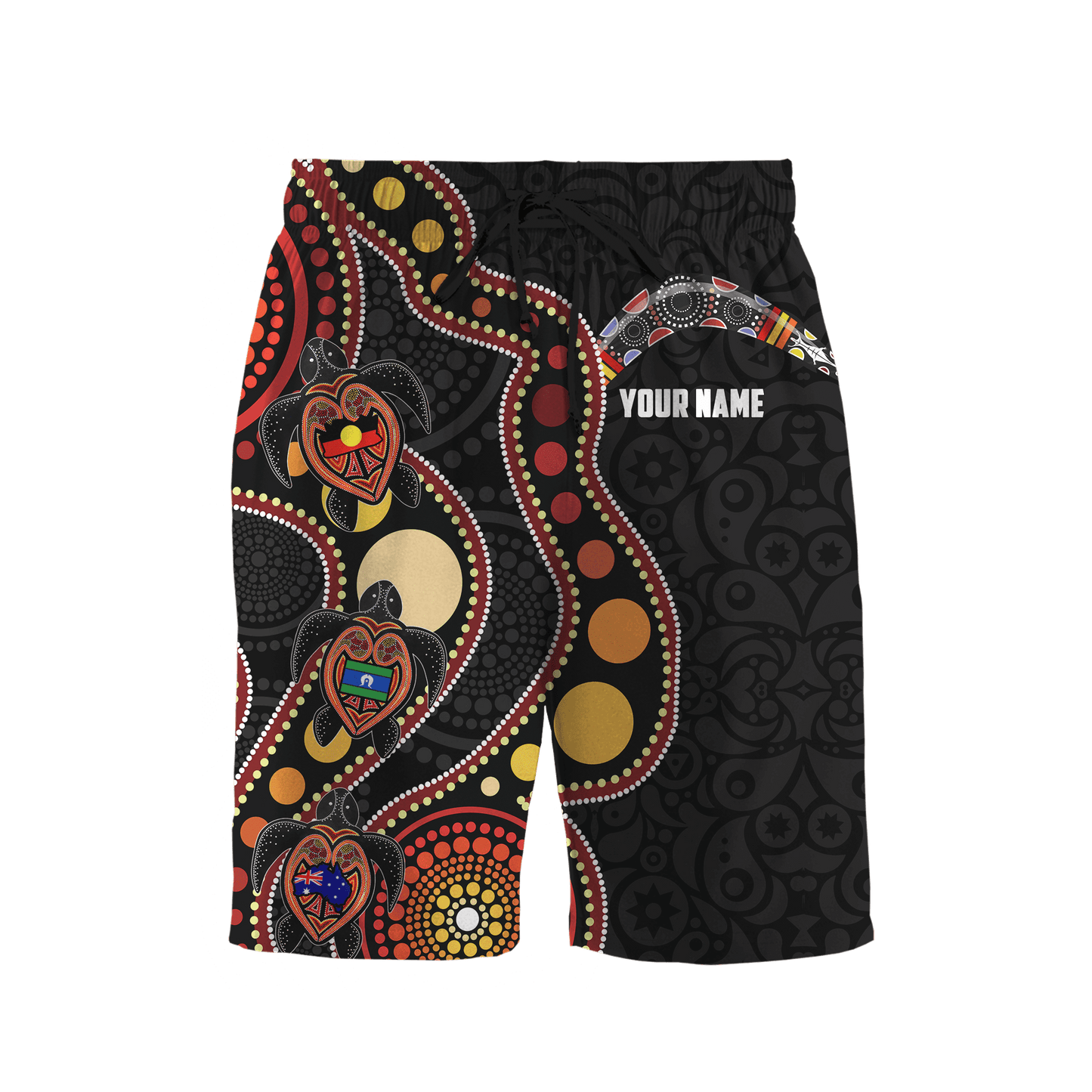 Custom name Aboriginal turtles circle dots 3D design printed shirts