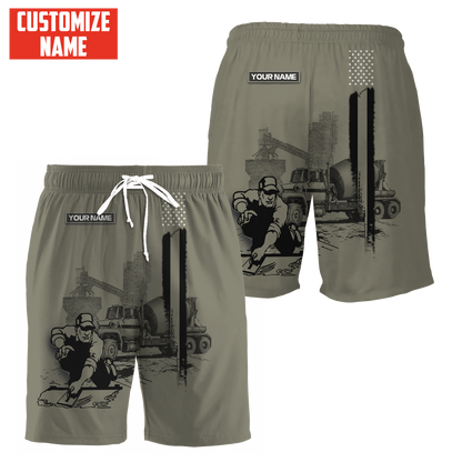 Customized Name US Concrete Finisher With Poured Concrete 3D All Over Printed Shirts