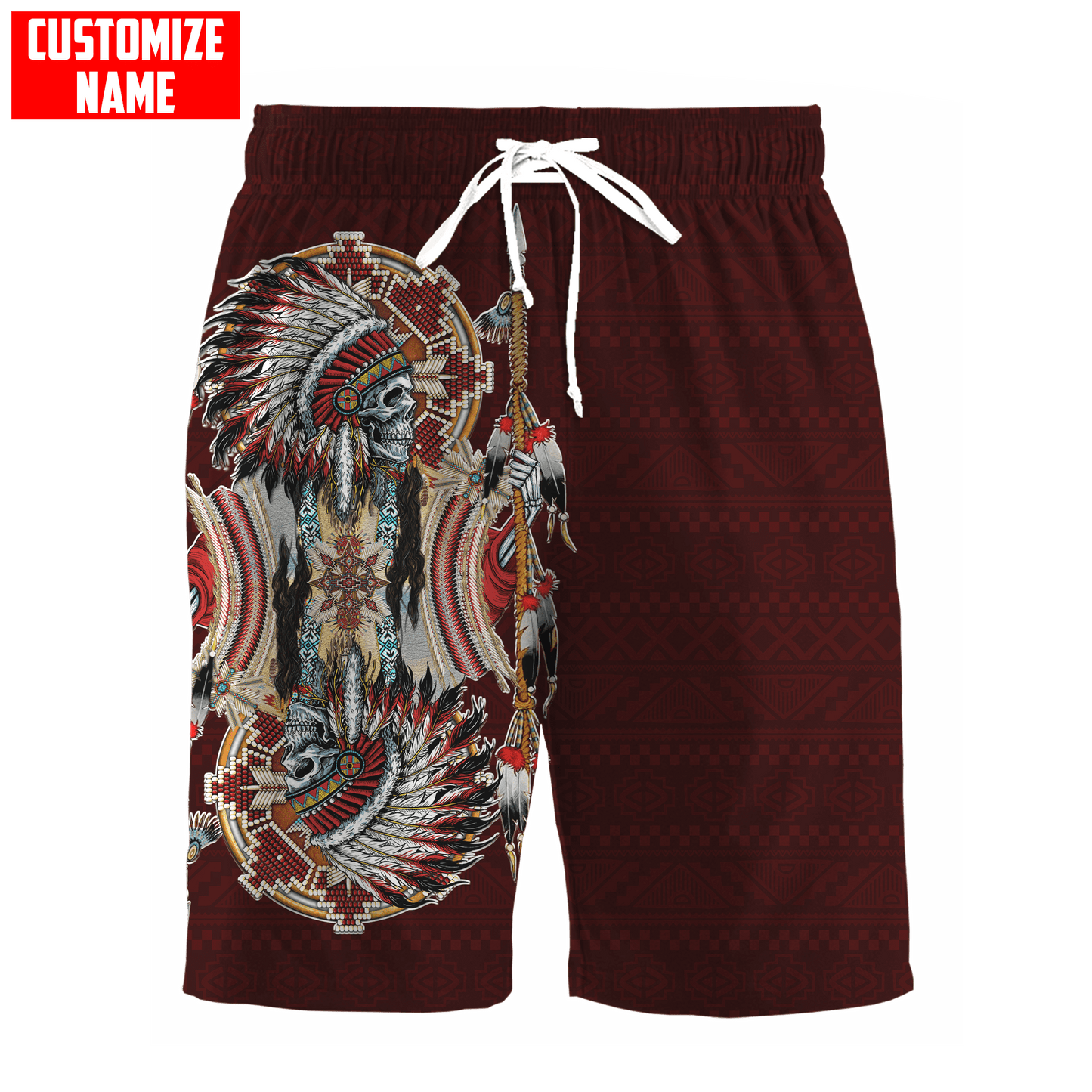 Customized name Native American 3D All Over Printed Combo T-Shirt BoardShorts