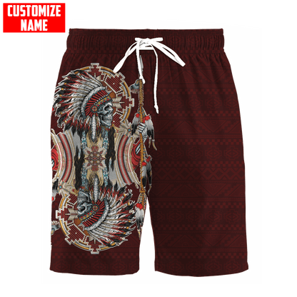 Customized name Native American 3D All Over Printed Combo T-Shirt BoardShorts