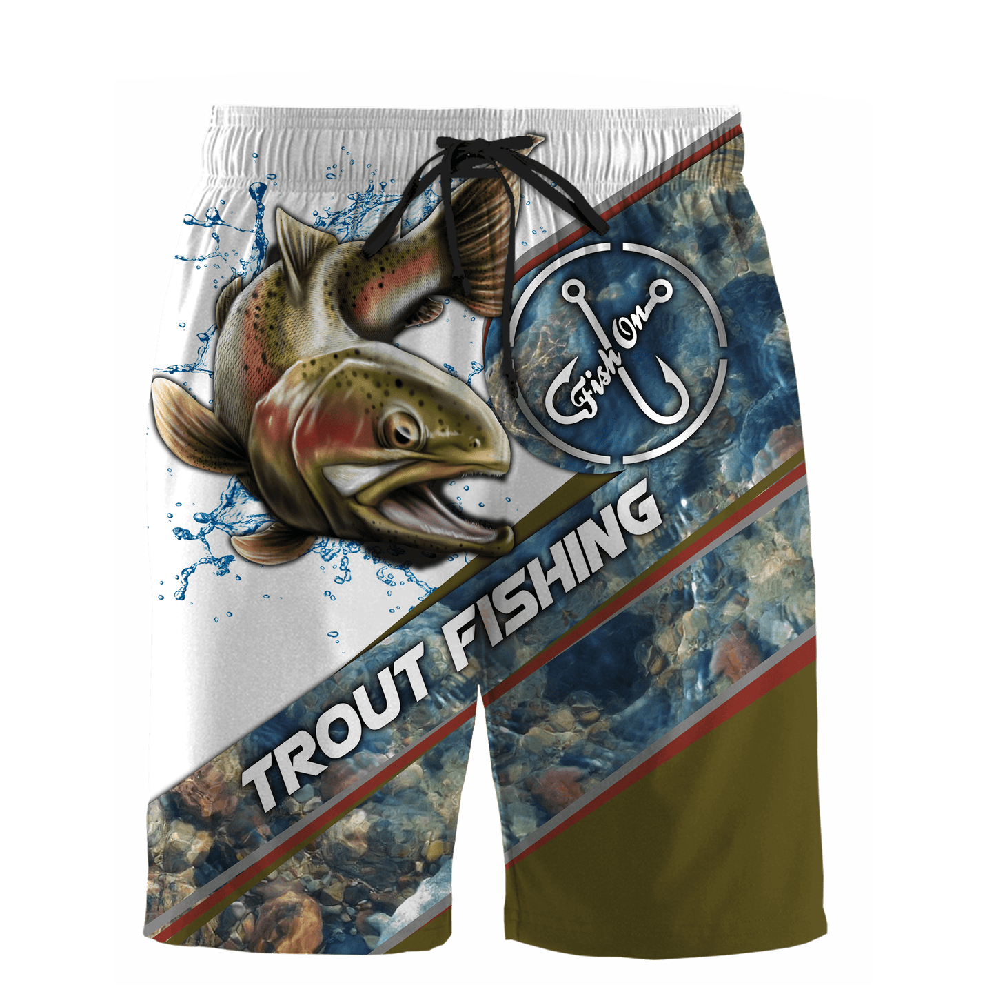 Custom name Trout-Salmon Fishing Underwater Camo Fishing Combo T-Shirt Short