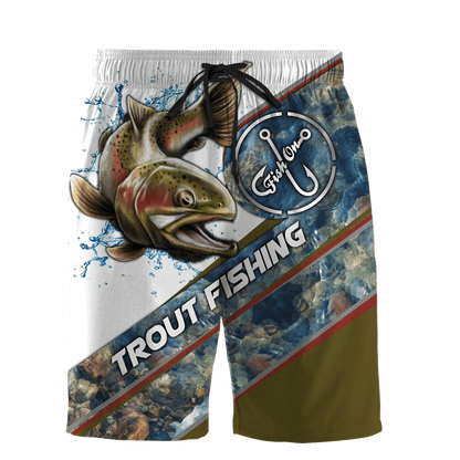 Custom name Trout-Salmon Fishing Underwater Camo Fishing Combo T-Shirt Short