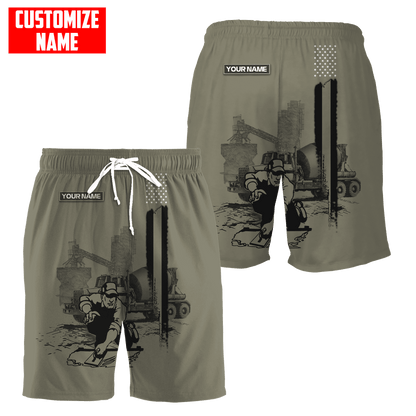 Customized Name US Concrete Finisher With Poured Concrete 3D All Over Printed Shirts