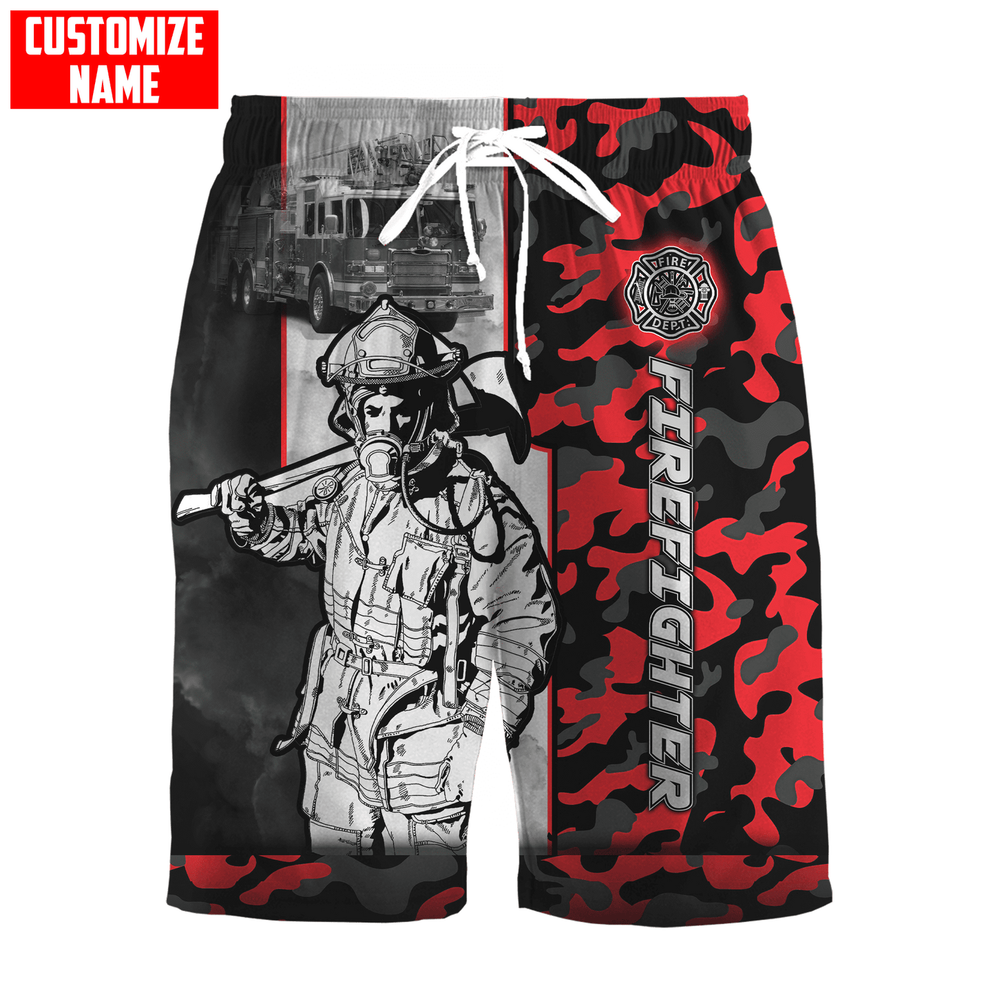 Customize Name Firefighter 3D All Over Printed Unisex Shirts
