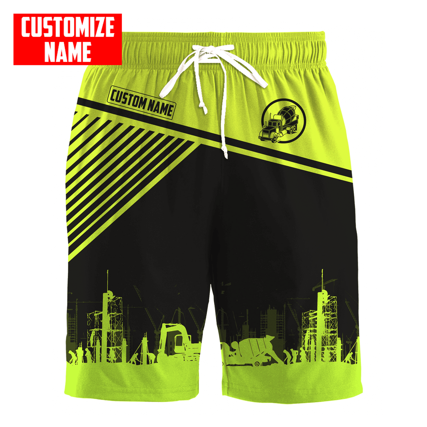 Customized Name Concrete Finisher 3D All Over Printed Combo T-shirt Boardshorts