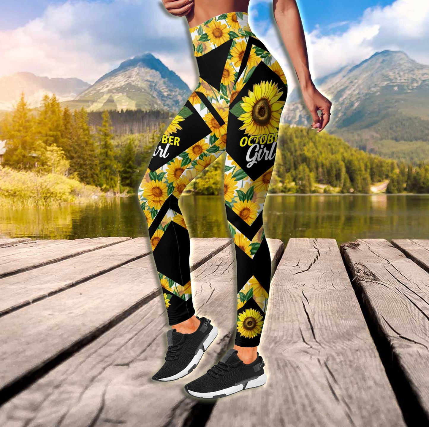 October Girl Sunflower Combo (Legging+Tank) TR14052010S-Apparel-Huyencass-S-No Tank-Vibe Cosy™