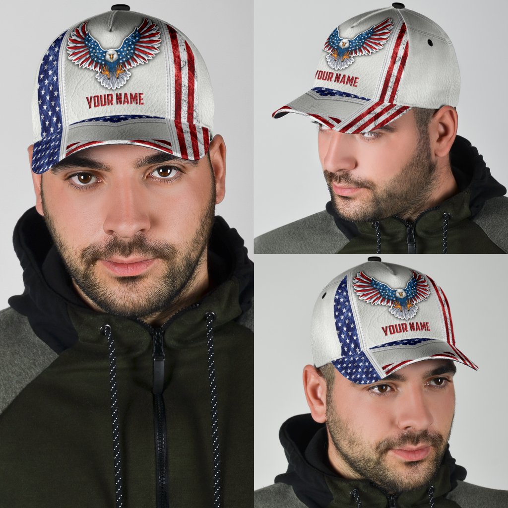 Customize Name US Eagle All Over 3D Design Print Cap SN20042103
