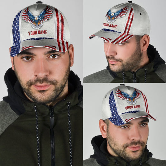 Customize Name US Eagle All Over 3D Design Print Cap SN20042103