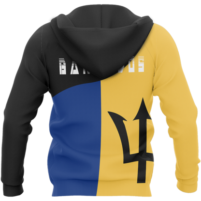 Barbados Flag Curve Concept Pullover Hoodie-Apparel-PL8386-Hoodie-S-Vibe Cosy™
