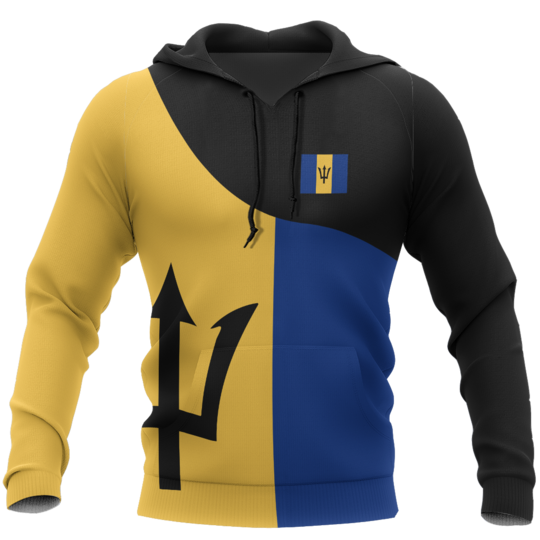 Barbados Flag Curve Concept Pullover Hoodie-Apparel-PL8386-Hoodie-S-Vibe Cosy™