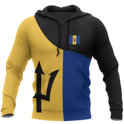 Barbados Flag Curve Concept Pullover Hoodie-Apparel-PL8386-Hoodie-S-Vibe Cosy™