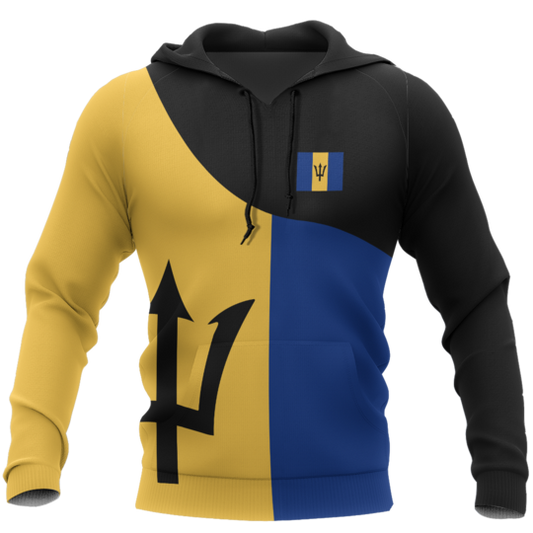Barbados Flag Curve Concept Pullover Hoodie-Apparel-PL8386-Hoodie-S-Vibe Cosy™