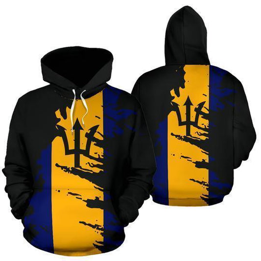 Barbados Hoodie Flag Painting-Apparel-PL8386-Hoodie-S-Vibe Cosy™