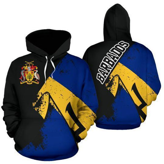 Barbados Special Grunge Flag Pullover-Apparel-PL8386-Hoodie-S-Vibe Cosy™