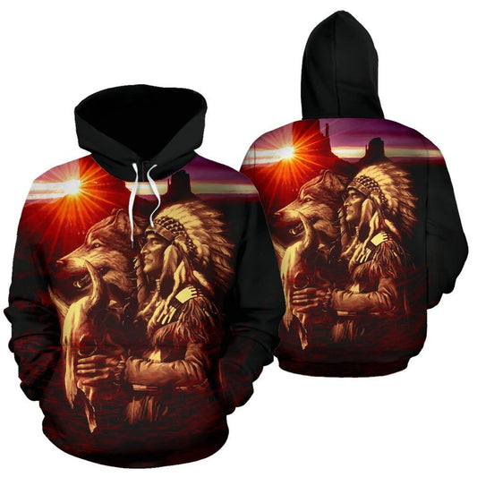 Native America Spirit Pullover Hoodie PL112-Apparel-PL8386-Hoodie-S-Vibe Cosy™