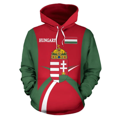 Hungary Hoodie Coat Of Arms - Sports Style-Apparel-PL8386-Hoodie-S-Vibe Cosy™