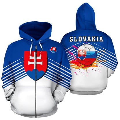 Slovakia Sport Flag Stripes Style-Apparel-PL8386-Hoodie-S-Vibe Cosy™