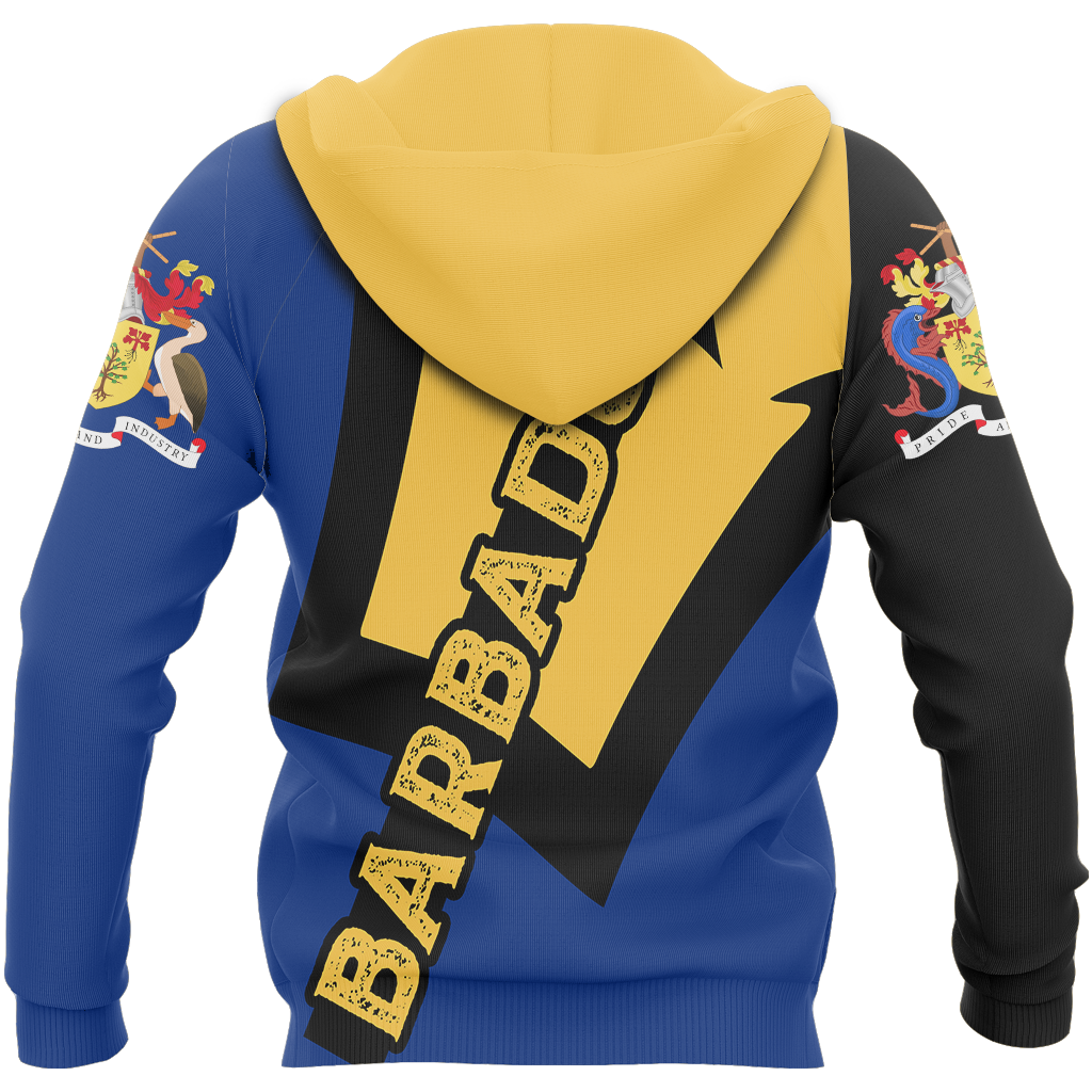 Barbados Trident Zip Hoodie-Apparel-PL8386-Hoodie-S-Vibe Cosy™