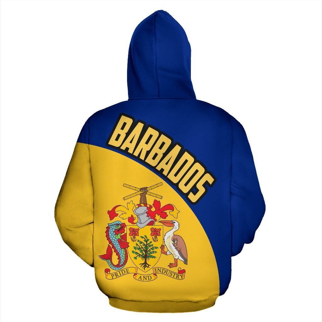 Barbados Zip-Up Hoodie Wave Flag Color-Apparel-PL8386-Zipped Hoodie-S-Vibe Cosy™