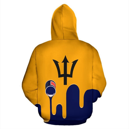 Barbados Flag Hoodie Bucket Spilling Paint-Apparel-PL8386-Hoodie-S-Vibe Cosy™