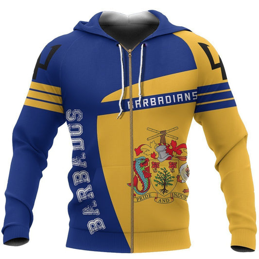 Barbados Sport Zip-up Hoodie - Premium Style PL071-Apparel-PL8386-Zipped Hoodie-S-Vibe Cosy™