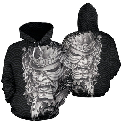 Samurai Hoodie - Samurai Mask PL079-Apparel-PL8386-Hoodie-S-Vibe Cosy™