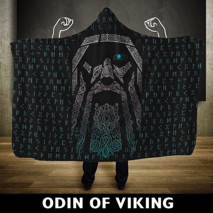Viking Hooded Blanket - Odin (Wotan) PL081-HOODED BLANKETS (P)-PL8386-Hooded Blanket - .-Youth 60"x45"-Vibe Cosy™