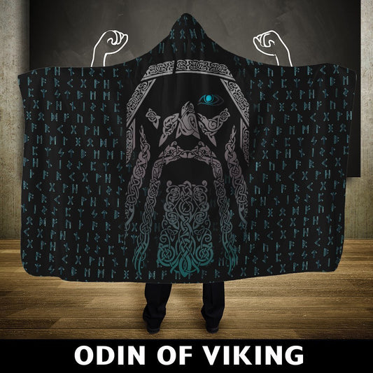 Viking Hooded Blanket - Odin (Wotan) PL081-HOODED BLANKETS (P)-PL8386-Hooded Blanket - .-Youth 60"x45"-Vibe Cosy™