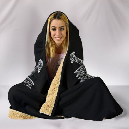 Viking Hooded Blanket Norse God Odin Wolfs Swords PL082-HOODED BLANKETS (P)-PL8386-Hooded Blanket - .-Youth 60"x45"-Vibe Cosy™