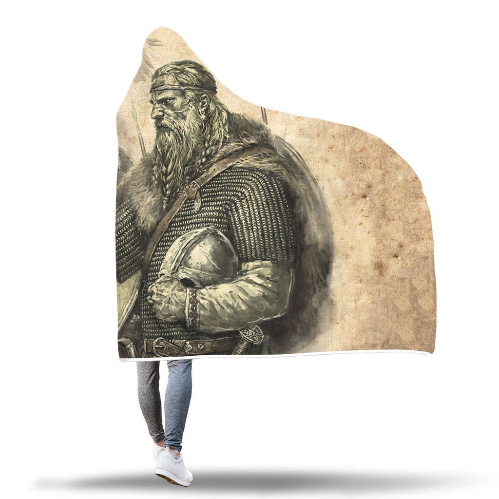 Viking Hooded Blanket - Viking Warrior Hooded Blanket PL084-HOODED BLANKETS (P)-PL8386-Hooded Blanket - .-Youth 60"x45"-Vibe Cosy™
