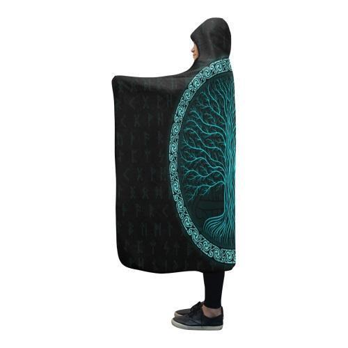 Viking Hooded Blanket - Viking Tree of Life PL089-HOODED BLANKETS (P)-PL8386-Hooded Blanket - .-Youth 60"x45"-Vibe Cosy™