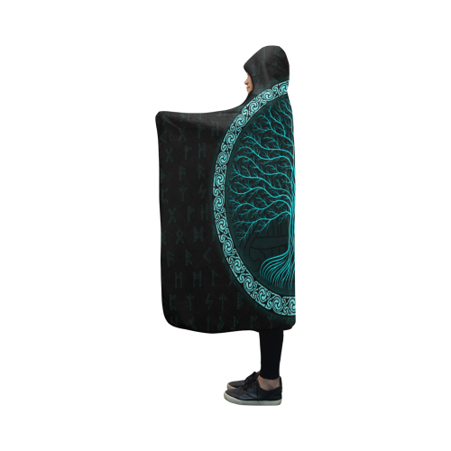 Viking Hooded Blanket - Viking Tree of Life PL089-HOODED BLANKETS (P)-PL8386-Hooded Blanket - .-Youth 60"x45"-Vibe Cosy™