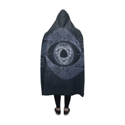 Viking Raven Odin Eye Hooded Blanket PL092-HOODED BLANKETS (P)-PL8386-Hooded Blanket - .-Youth 60"x45"-Vibe Cosy™