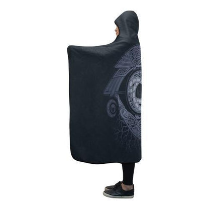 Viking Raven Odin Eye Hooded Blanket PL092-HOODED BLANKETS (P)-PL8386-Hooded Blanket - .-Youth 60"x45"-Vibe Cosy™